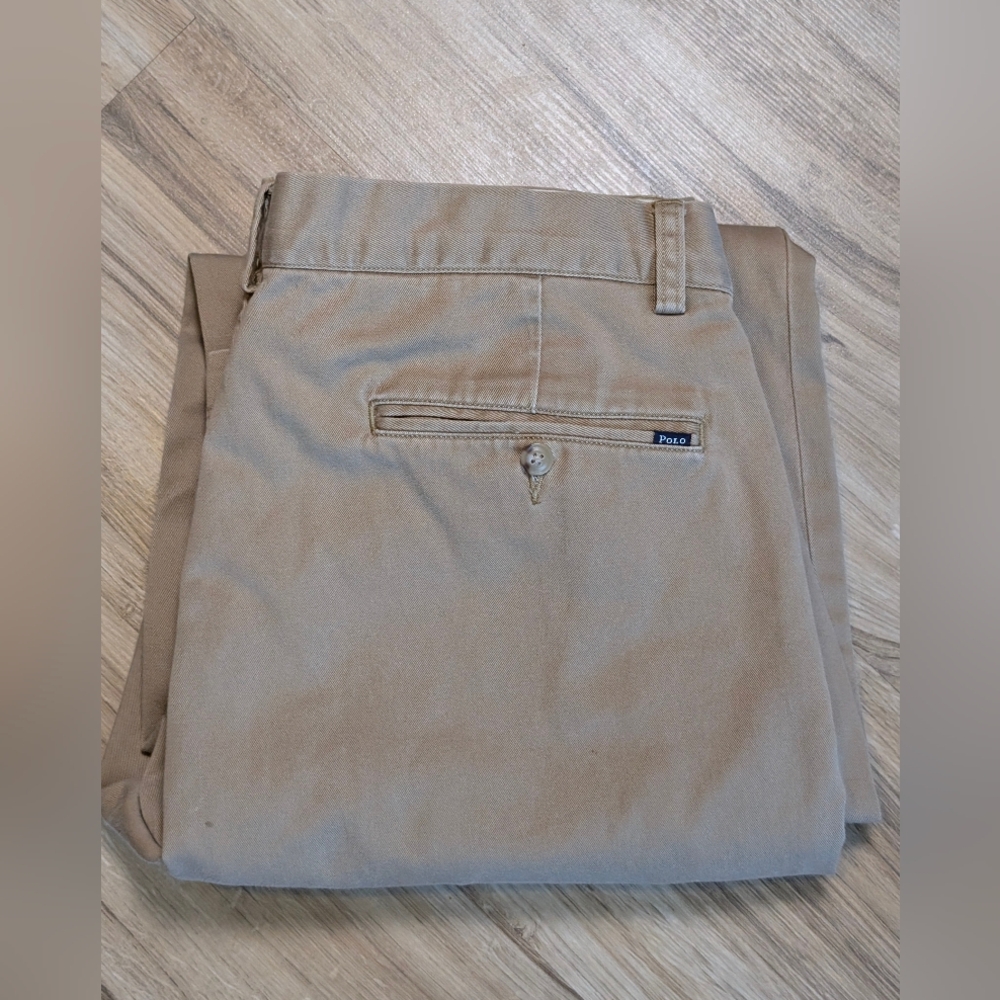 Polo Ralph Lauren RN 41381 Tan Pant Classic Chino 100% Cotton Size 34x34